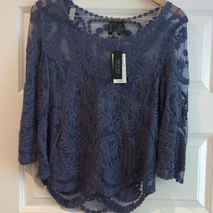 Saba Women's Blue Lace Top